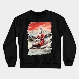 GTA Style Santa riding a snowmobile is a funny Christmas gift Crewneck Sweatshirt